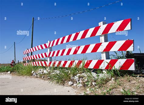 Road barrier at a construction or road work site Stock Photo - Alamy