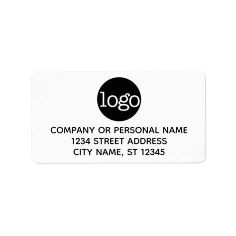 Basic Business Address Labels with Logo | Zazzle