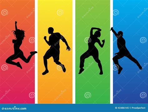 Zumba Dance Silhouette Vector Stock Vector - Image: 42486145