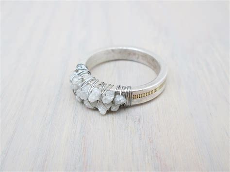 Raw Diamond Guitar String Ring - The Chestnut Forge