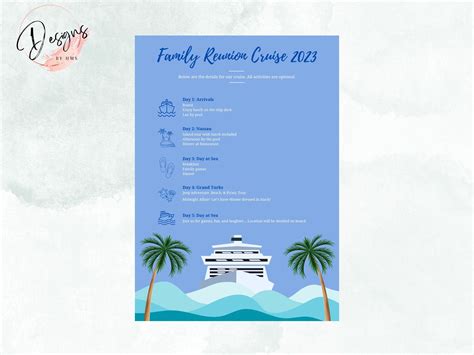 Cruise Itinerary Template - Etsy