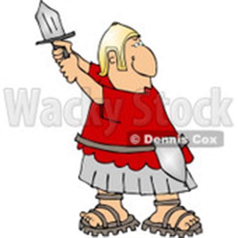 Goofy Roman Soldier Fighting with Sword Clipart © djart #5264