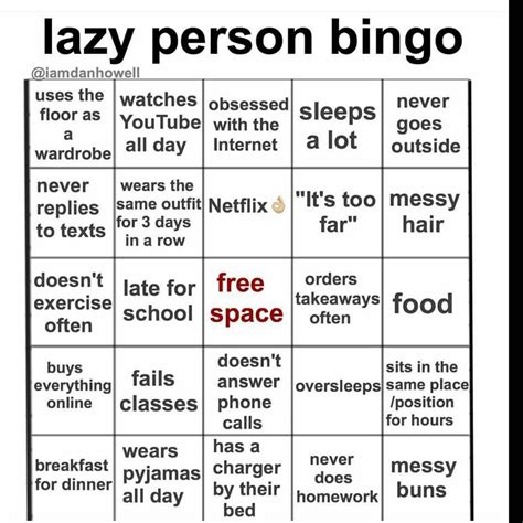 lazy bingo Blank Template - Imgflip