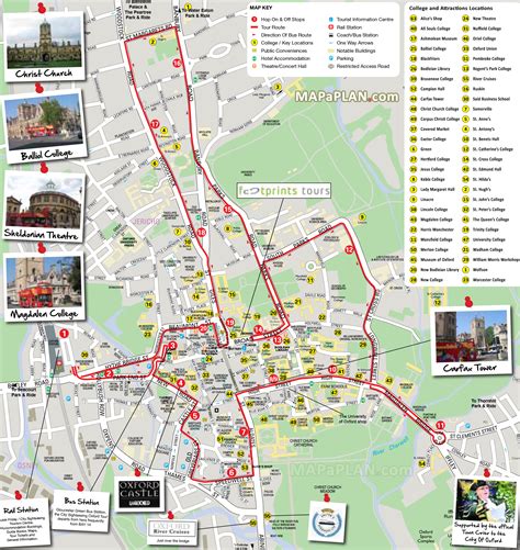 Oxford map - Hop-on hop-off double decker City Sightseeing open top bus ...