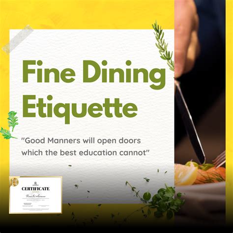 Fine Dining Etiquette Course by Khyati Pathak