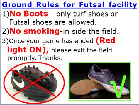 BB FUTSAL: Ground Rules for FUTSAL facility