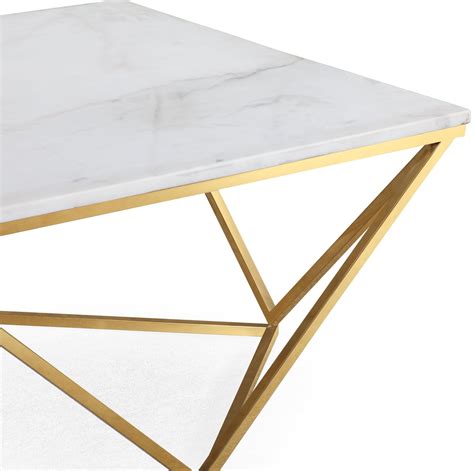 Leopold White Marble Cocktail Table from TOV | Coleman Furniture