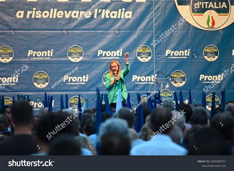 Giorgia Meloni Leader Fratelli Ditalia Party Stock Photo 2201497217 ...