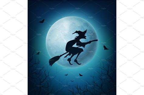 Halloween witch on broom – MasterBundles