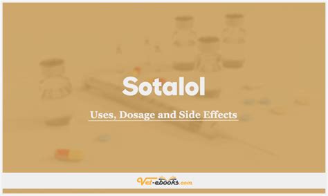 Sotalol Dose For Dogs & Cats | Vet Drugs List