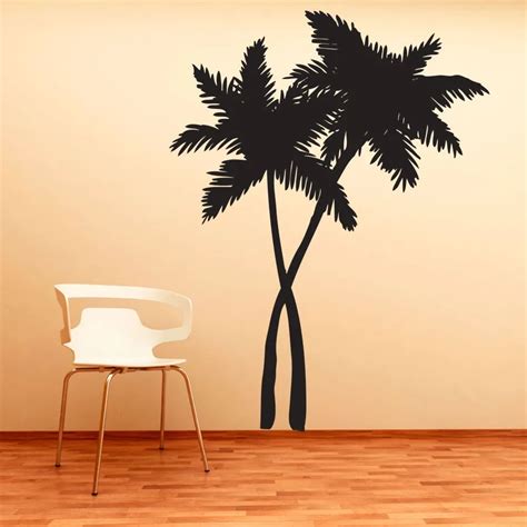 Tropical Coconut Palm Tree Wall Decal Bedroom Living Room Decoration Wallpaper Removable Mural ...