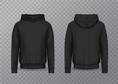 Black Realistic Men Hoodie Stock Illustration - Download Image Now - iStock