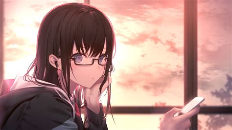 90+ Wallpaper Anime Girl Glasses - MyWeb