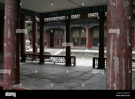 Traditional Chinese architecture at the Lama temple in central Beijing ...