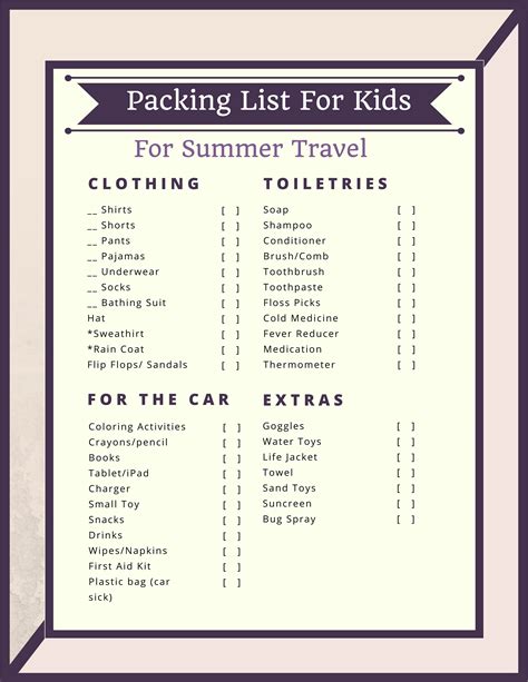 Summer Travel: Printable Packing List for Kids + Giveaway - Mommy's ...