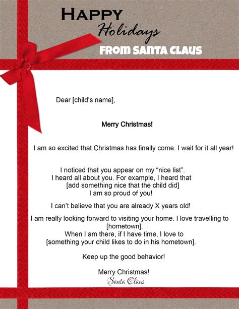 Free Letters from Santa