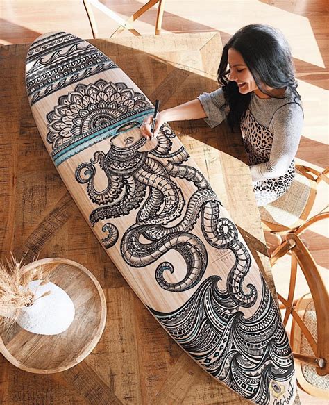 Surfboard art by Jess Lambert | Surfboard art, Surfboards artwork, Surfboard art design