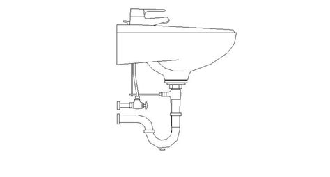 Water sink side elevation block cad drawing details dwg file - Cadbull