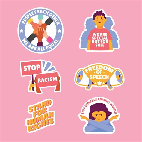 Human Rights Sticker Set 3554065 Vector Art at Vecteezy