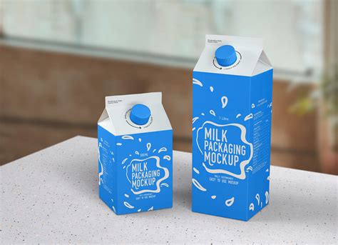 Maqueta de caja de embalaje de leche | Plantillas PSD gratuitas