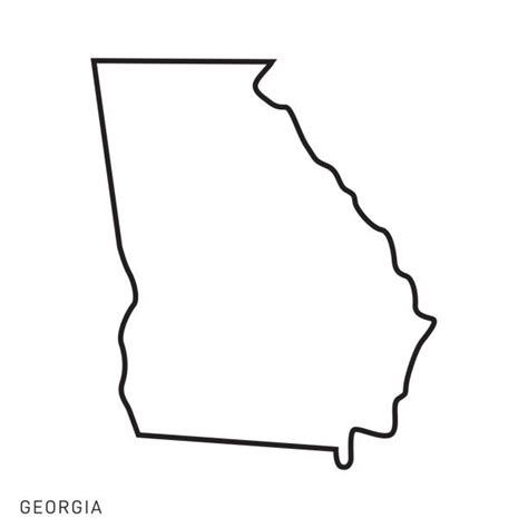 Georgia state of usa - solid black outline map Vector Image - oggsync.com