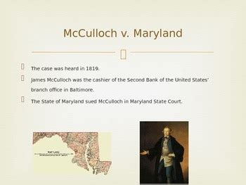 Supreme Court Presentation Sample Case--McCulloch v. Maryland | TpT