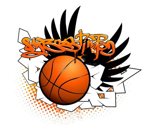 Basketball graffiti image stock vector. Illustration of leisure - 9420493