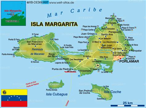 Map of Margarita (Venezuela) - Map in the Atlas of the World - World Atlas