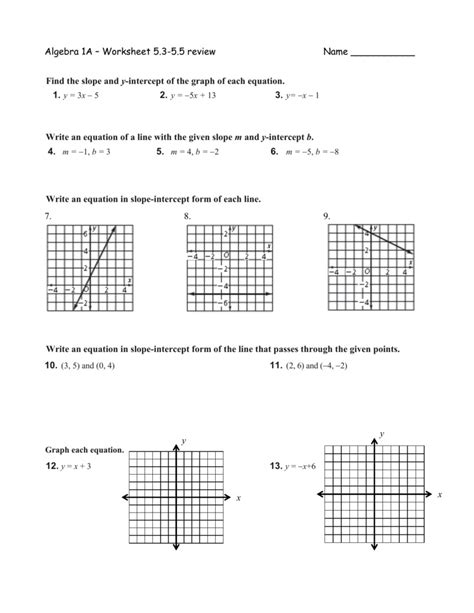 Point Slope Form Worksheet With Answers Math Worksheets For Kids — db ...