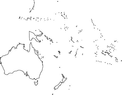 Outline Map of Australia and Oceania