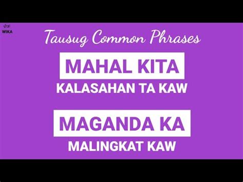 Learn Tausug Language: Phrases - YouTube