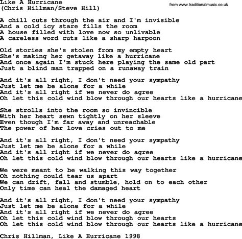 Like A Hurricane, by The Byrds - lyrics with pdf