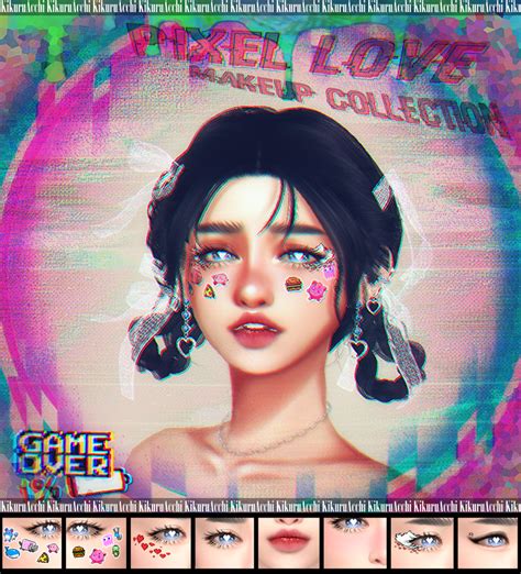 ⋆｡𖣠 ♥︎⋆｡˚ Pixel Love Makeup Collection ⋆｡𖣠 ♥︎⋆｡˚ | Patreon in 2023 | Sims 4 body mods, Sims ...