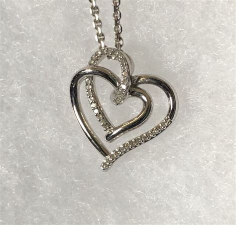 Hallmark Diamonds Heart Necklace Sterling Silver With 1/15ct | eBay