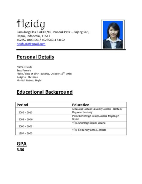 (PDF) Educational Background Period Education | Heidy Santoso - Academia.edu