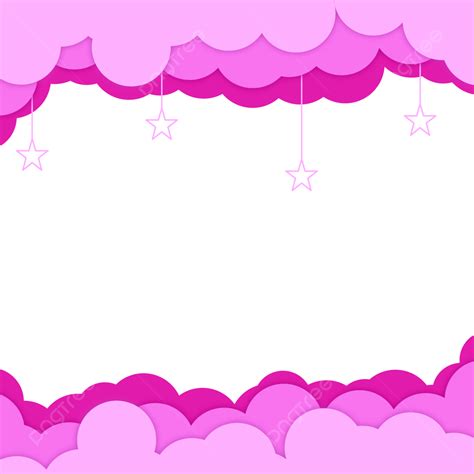 Awan Clipart Hd PNG, Bingkai Paper Cut Awan Pink, Paper Cut, Cute Cloud ...