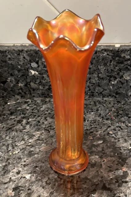 VINTAGE AMBER IMPERIAL Morning Glory Vase $29.98 - PicClick