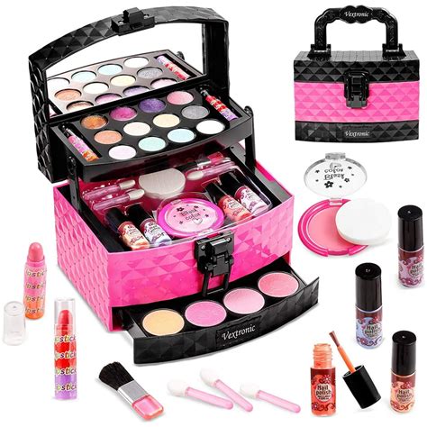 Vextronic Girl Makeup Toy Set 29 Pcs Washable Kids Makeup Kit for Girls ...