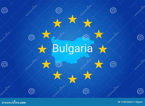 EU - European Union Flag and Map of Bulgaria. Vector Stock Illustration - Illustration of ...