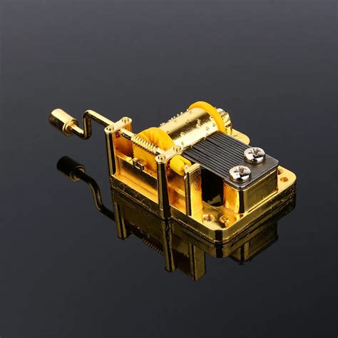 1Pc Handle DIY Tune Music Musical Box Set Movement 18 Tones Music Movement Set Gold Party ...