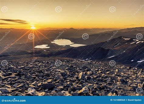 Sunrise from the Summit of Mt Elbert Stock Photo - Image of mountains ...