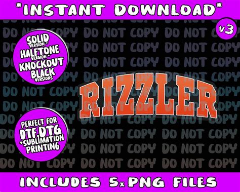 W Rizz Rizzler Funny Meme Quote Png Bundle Trending Png - Etsy