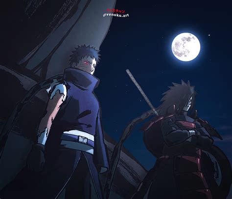 Obito x madara, anime, manga, moon, night, otaku, venoku, war arc, weeb, HD wallpaper | Peakpx