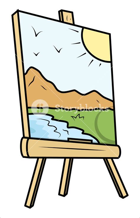 Painting On Canvas - Vector Illustrations Royalty-Free Stock Image - Storyblocks