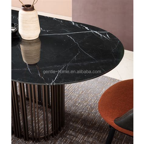 Dining Table Set Marble Powder Coated Steel Black Leg - Buy Dining Table Set,Dining Table Marble ...