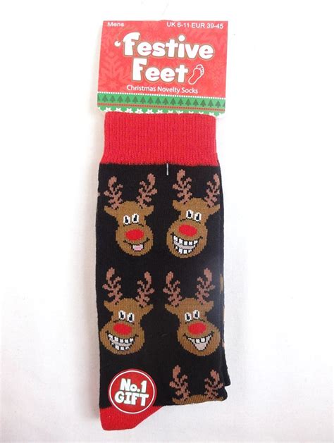 Christmas Novelty Socks - Reindeer Print | Men's | at Mighty Ape NZ