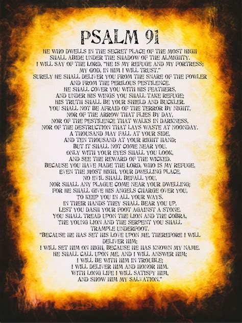 Psalm 91 poster. A4 Bible poster psalm 91 | Etsy