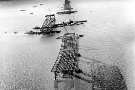 Tappan Zee Bridge construction 1954 | Tappan zee bridge, Bridge construction, Tappan