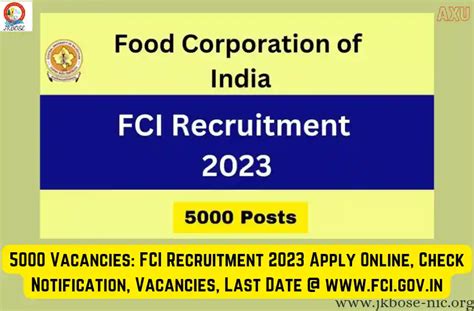 5000 Vacancies: FCI Recruitment 2023 Apply Online, Check Notification ...