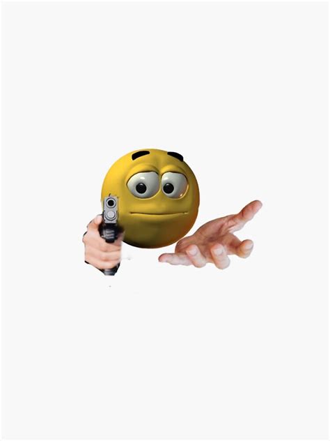 "Emoji Gun Meme" Sticker for Sale by oliviavinken | Redbubble